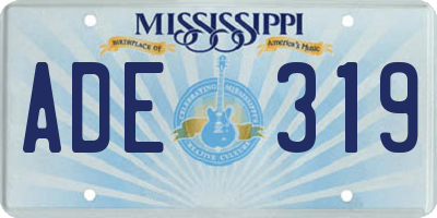 MS license plate ADE319