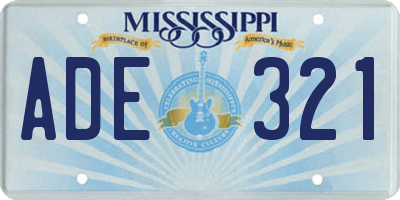 MS license plate ADE321