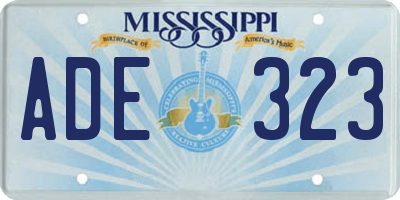 MS license plate ADE323