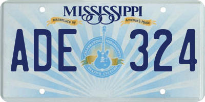 MS license plate ADE324