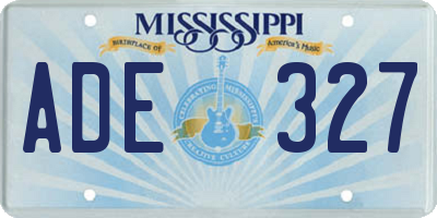 MS license plate ADE327