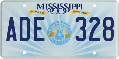 MS license plate ADE328