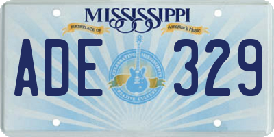 MS license plate ADE329