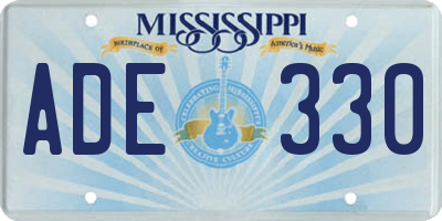 MS license plate ADE330
