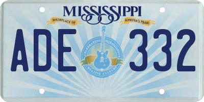 MS license plate ADE332