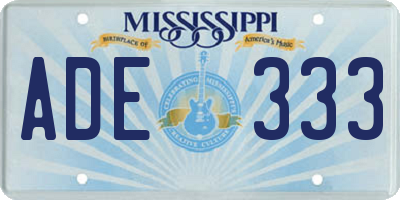 MS license plate ADE333