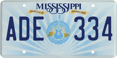 MS license plate ADE334