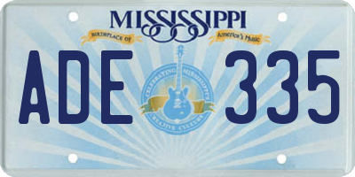 MS license plate ADE335