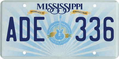 MS license plate ADE336