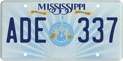 MS license plate ADE337