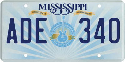 MS license plate ADE340