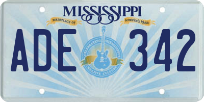 MS license plate ADE342