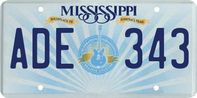 MS license plate ADE343