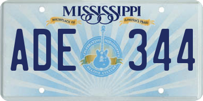 MS license plate ADE344