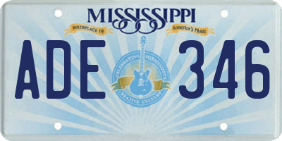 MS license plate ADE346