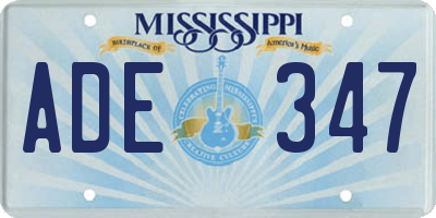 MS license plate ADE347