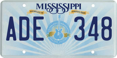 MS license plate ADE348