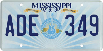 MS license plate ADE349