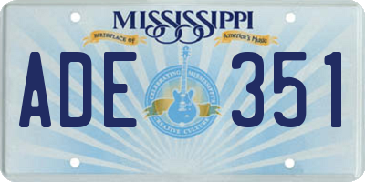 MS license plate ADE351