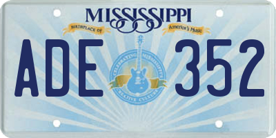MS license plate ADE352