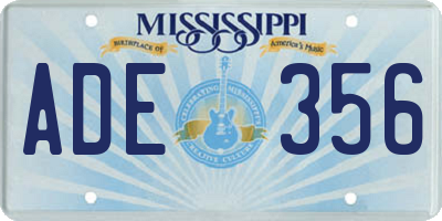 MS license plate ADE356