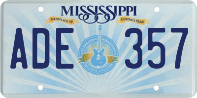 MS license plate ADE357