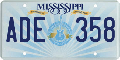 MS license plate ADE358