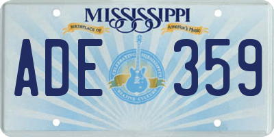 MS license plate ADE359