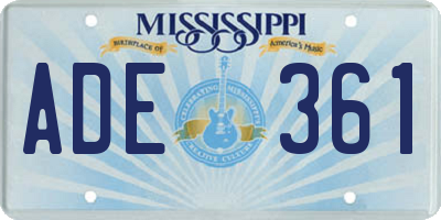 MS license plate ADE361