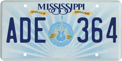 MS license plate ADE364