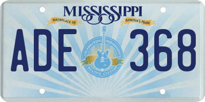 MS license plate ADE368