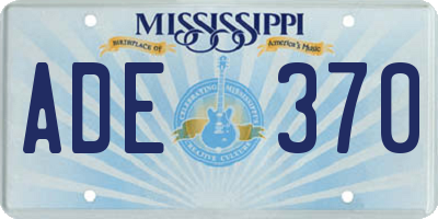 MS license plate ADE370