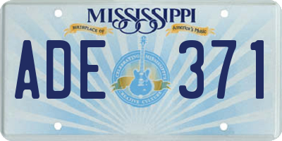 MS license plate ADE371