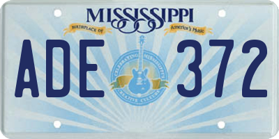 MS license plate ADE372