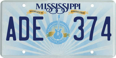 MS license plate ADE374