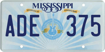 MS license plate ADE375