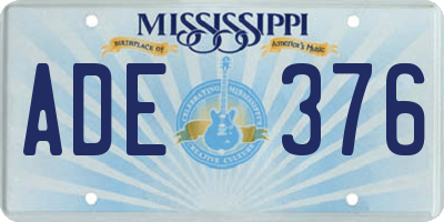MS license plate ADE376