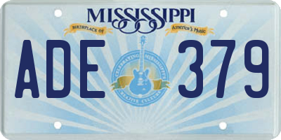 MS license plate ADE379
