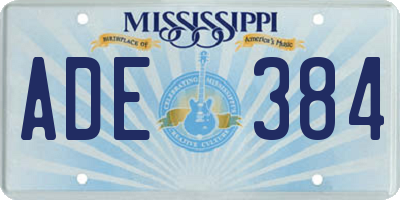 MS license plate ADE384