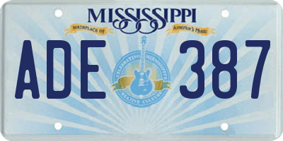 MS license plate ADE387