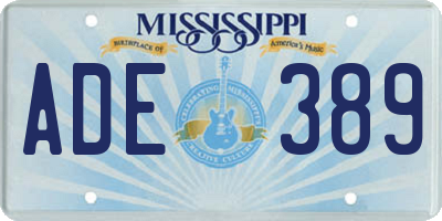 MS license plate ADE389