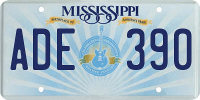 MS license plate ADE390
