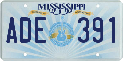 MS license plate ADE391