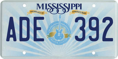 MS license plate ADE392
