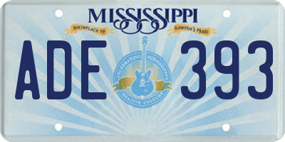 MS license plate ADE393
