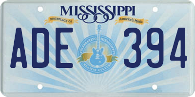 MS license plate ADE394