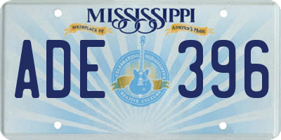 MS license plate ADE396