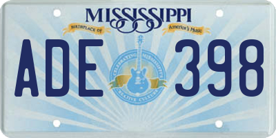 MS license plate ADE398