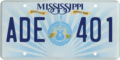 MS license plate ADE401