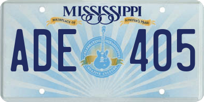 MS license plate ADE405